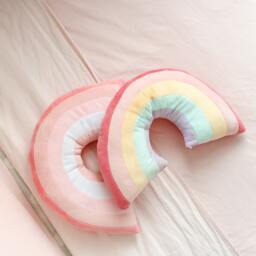 Rainbow Pillow + Personalised Soft Plush Pillow - Perfect For Any Kids Bedroom & Travel - thumbnail 1