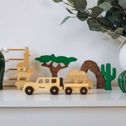 Custom Toy Tractor. Toddler Pretend Play. 2 Year Old Boy Gift Personalized. Wooden Farm Animals. Handmade Kids Toys. First Christmas Gift - thumbnail 4