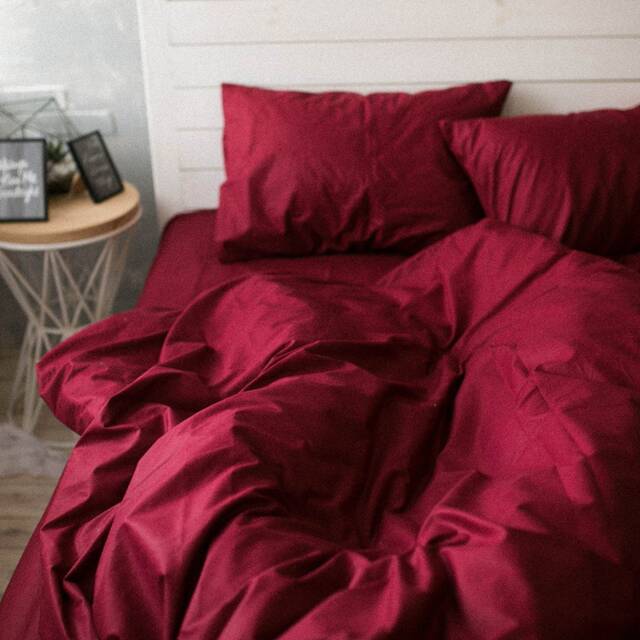 Natural Cotton Duvet Cover in Wine Red. Twin, Full, Queen, King, Single, Kingsingle, Double, Custom Size - image 1
