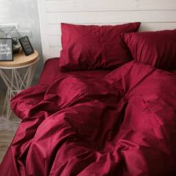 Natural Cotton Duvet Cover in Wine Red. Twin, Full, Queen, King, Single, Kingsingle, Double, Custom Size