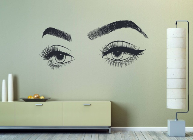 Eyelash Eyes Vinyl Wall Decal Beauty Salon Teen Room Decor Se007 - image 1