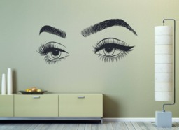 Eyelash Eyes Vinyl Wall Decal Beauty Salon Teen Room Decor Se007 - thumbnail 1