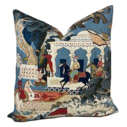 G.p & J Baker Shalimar Indigo/Red Decorative Cushion Cover Pillow - thumbnail 2