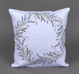 Embroidered Linen Pillowcase Floral Home Decor, Organic Fabric - 40x40 cm - thumbnail 2