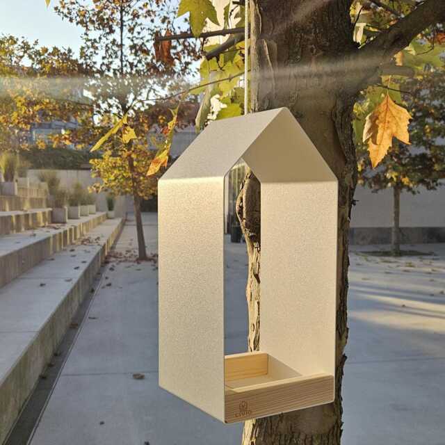 Modern Bird Feeder - House Hanging Minimalist Lover Garden Decor Shelter - image 1