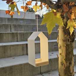 Modern Bird Feeder - House Hanging Minimalist Lover Garden Decor Shelter - thumbnail 4