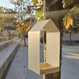 Modern Bird Feeder - House Hanging Minimalist Lover Garden Decor Shelter - thumbnail 1