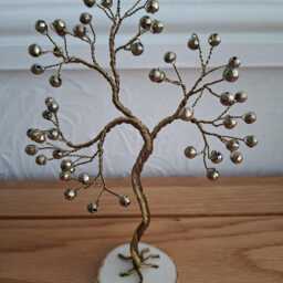 Personalised Bronze Anniversary Keepsake, 8Th Wedding Gift For Couples, Handmade Wire Tree Sculpture - thumbnail 4