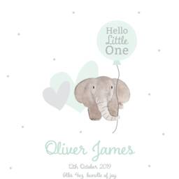 Watercolour Elephant Print - New Baby, New Baby Boy, Boy Print, Just Arrived, Welcome To The World, Personalised Print - thumbnail 2