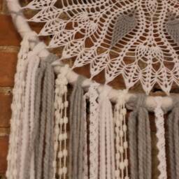 Large Dream Catcher, Crochet Mandala, Bohemian Wall Hanging - thumbnail 4