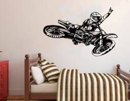 Motocross Vinyl Wall Decal Dirt Bike Decor 4286 - thumbnail 1