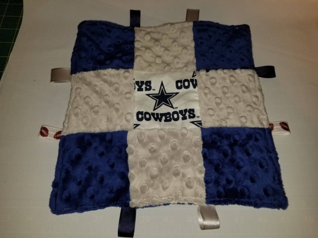 Dallas Cowboys Squares Baby Tag Security Blanket - image 1