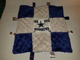 Dallas Cowboys Squares Baby Tag Security Blanket
