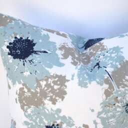 One Floral Pillow Cover, Home Decor, Decorative Pillow, Throw Navy Blue Pillow, Light Blue Pillow - thumbnail 3