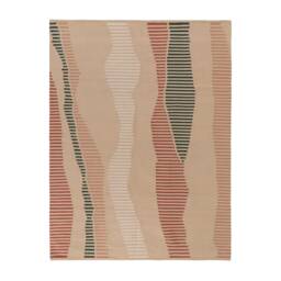 Colorful Living Room Area Rug 8x10 - Asymmetric Contemporary Accent Rugs Bedroom Home Decor Beige Terra Cotta Green Low Pile Kilim 5x8 - thumbnail 2