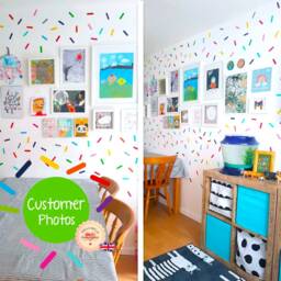 Confetti Wall Stickers 220x Sprinkles Decal Rainbow Nursery Playroom Decor Kids Bedroom Donuts - 11 Colours/ 20 Of Each Colour - thumbnail 4