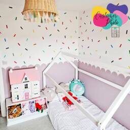 Confetti Wall Stickers 220x Sprinkles Decal Rainbow Nursery Playroom Decor Kids Bedroom Donuts - 11 Colours/ 20 Of Each Colour - thumbnail 3