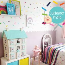 Confetti Wall Stickers 220x Sprinkles Decal Rainbow Nursery Playroom Decor Kids Bedroom Donuts - 11 Colours/ 20 Of Each Colour - thumbnail 2