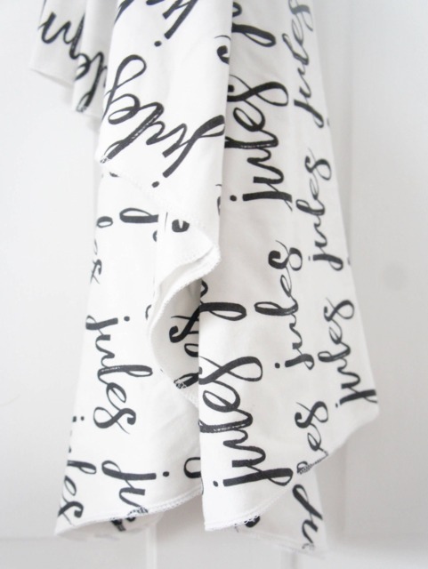 Personalized Organic Cotton Baby Blanket - Custom Name Swaddle - image 1