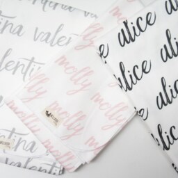 Personalized Organic Cotton Baby Blanket - Custom Name Swaddle - thumbnail 4