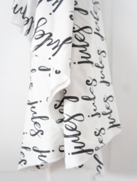 Personalized Organic Cotton Baby Blanket - Custom Name Swaddle - thumbnail 1