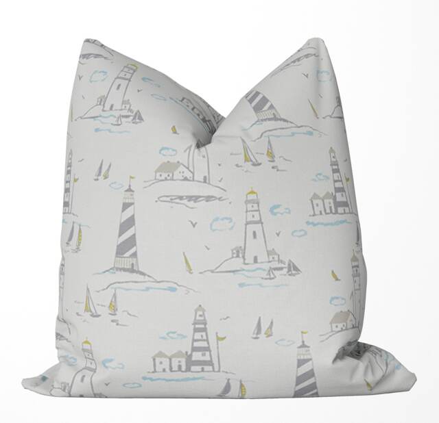 Lowestoft Lighthouse Pillow/Mineral