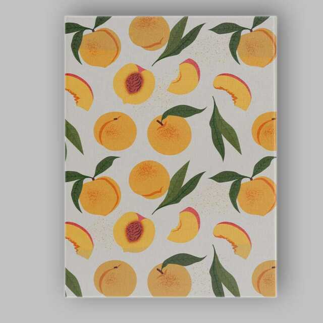 Watercolour Peach Fruit Repeat Pattern Botanical Canvas Wall Art Print Decor Picture Ready To Hang - image 1