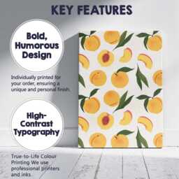 Watercolour Peach Fruit Repeat Pattern Botanical Canvas Wall Art Print Decor Picture Ready To Hang - thumbnail 2