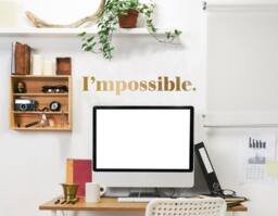 I'mpossible Quote Wall Decal - Custom Vinyl Art Stickers For Homes, Windows, Cars, Electronics, Kid Rooms, Libraries, Offices, Interiors - thumbnail 1