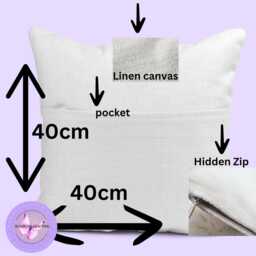 Personalised Unicorn Reading Cushion With Pocket - Girls Book Custom Name Pillow Gift Bedtime Story 40x40cm - thumbnail 2