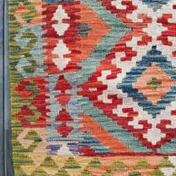 Kilim Rug Tribal, Handmade Artisan Afghan Turkish Persian Qashqai Navajo Bohemian Natural Wool Flatweave Multicolour 127x87 cm - thumbnail 4
