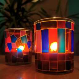 Larger Stained Glass Style Lidded Jar Or Maxi Tealight Holder - thumbnail 4