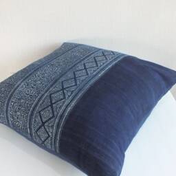 Hmong Cushion Pillowcase Accent Pillow Tribal Fabric Batik Indigo Throw Pillow Ethnic Sofa Cushions - thumbnail 4