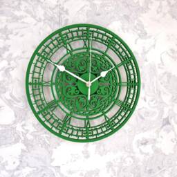 Decorative Wall Clock Green Colour Silent Non Ticking Roman Numerals 30cm Ornament Gift - thumbnail 1