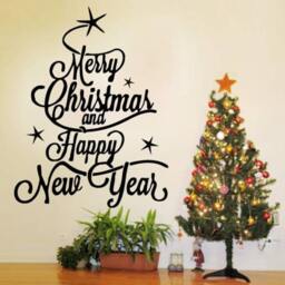 Merry Christmas Wall Decals Christmastree Sticker Star Decal Vinyl Home Art Bedroom Decor Nursery Murals Ms660 - thumbnail 1
