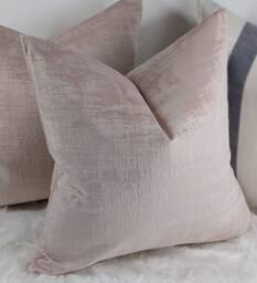 Blush Pink Cushion Cover Distressed Look Velvet Textured Velvet Pillow Cover - thumbnail 1