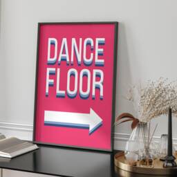 Dance Floor Sign Wall Art Print Party Room Decor Modern Wedding Reception Decoration Black & White Quote Poster Entertainment - thumbnail 2