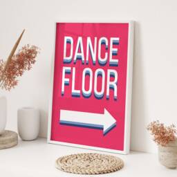 Dance Floor Sign Wall Art Print Party Room Decor Modern Wedding Reception Decoration Black & White Quote Poster Entertainment - thumbnail 3