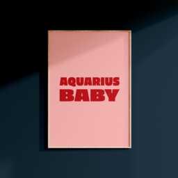 Aquarius Baby Print Retro Star Sign Astrology Poster - thumbnail 2