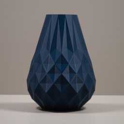 Navy Diamond Vase Decorative Ornament Blue Home Decor Living Room Ornament - thumbnail 1