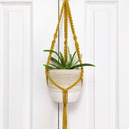 Woven Macrame Plant Hanger - Pattern 1 Home Decor Bohemian Boho Wall Art Minimal Style - thumbnail 3