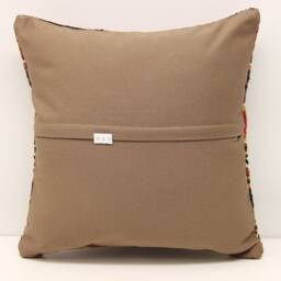Handmade Kilim Pillow Cover - 16x16 Inch, Turkish Boho Home Decor - thumbnail 4