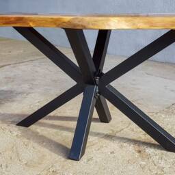 Red Resin Coffee Table With X Spider Style Legs - thumbnail 4