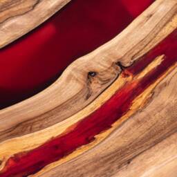 Red Resin Coffee Table With X Spider Style Legs - thumbnail 3