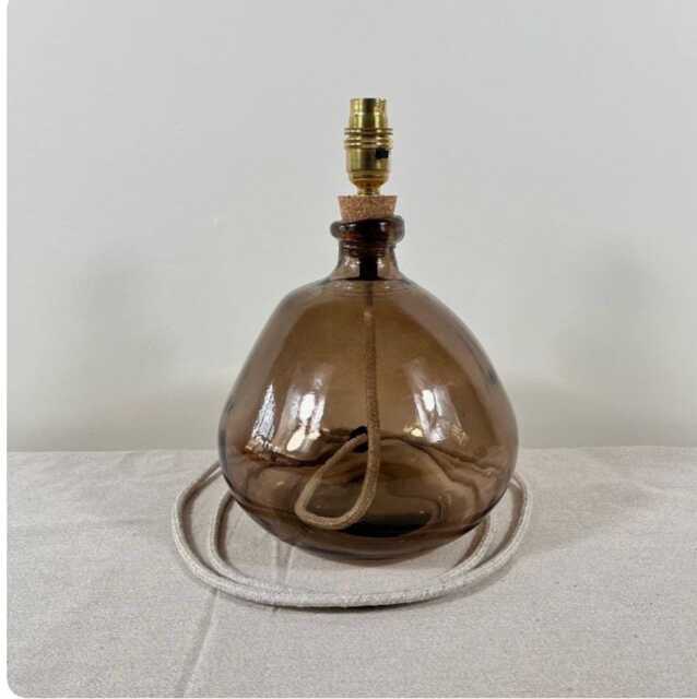 Handmade Recycled Glass Table Lamp With Linen Flex - image 1