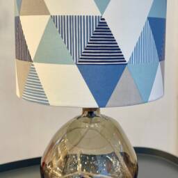 Handmade Recycled Glass Table Lamp With Linen Flex - thumbnail 4