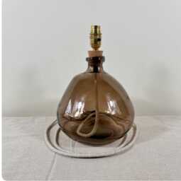Handmade Recycled Glass Table Lamp With Linen Flex