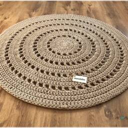 Handmade Crochet Cotton Mandala Rug Boho Living Room Decor - thumbnail 3