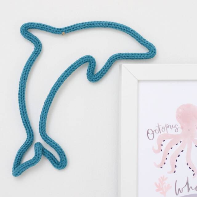 Knitted Wire Dolphin/Sea Life Themed Shapes Under The Decor Ocean Theme Dolphin Art - image 1