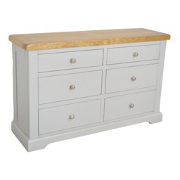 Painted 6-Drawer Chest Of Drawers Oak Top, Assembled - thumbnail 4